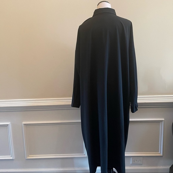 eskandar Black Langenlook Wool Blend Angle To Front Shirt Dress  Size 2 - Picture 2 of 10